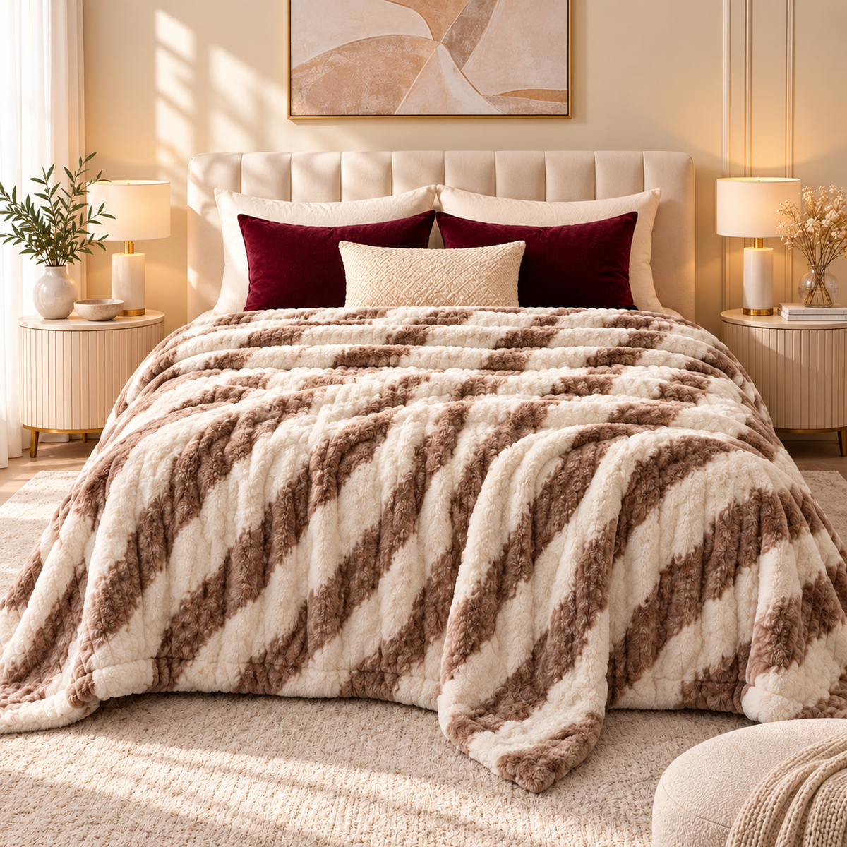 Brown & Ivory AC Fleece Blanket
