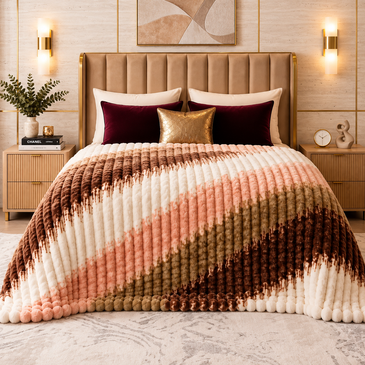 Multicolour AC Fleece Blanket