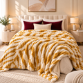 Mustard Gold & Ivory AC  Fleece Blanket