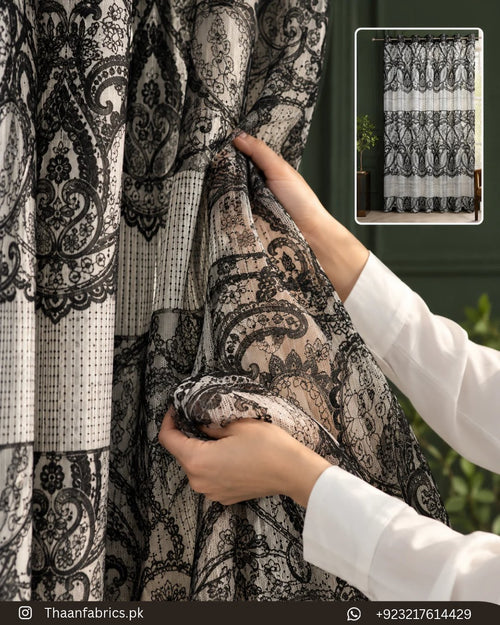 Black Printed Net Curtains